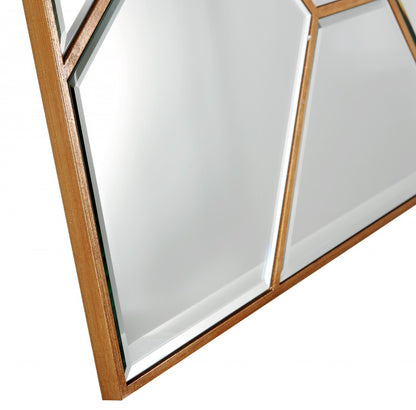 Miroir d'appoint carré en métal doré de 35 po