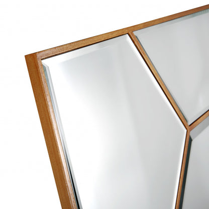 Miroir d'appoint carré en métal doré de 35 po