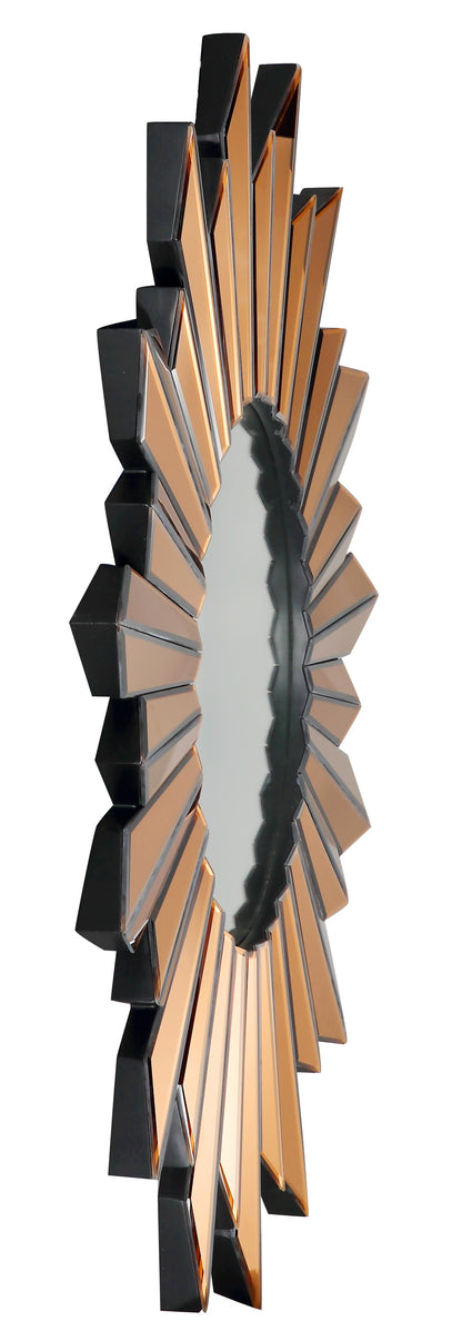 Miroir décoratif encadré en verre doré Sunburst de 39 po