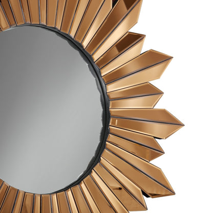 Miroir décoratif encadré en verre doré Sunburst de 39 po