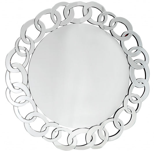 Miroir d'appoint rond en verre transparent de 39 po