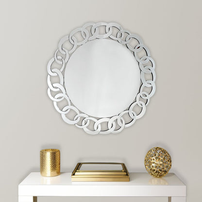 Miroir d'appoint rond en verre transparent de 39 po