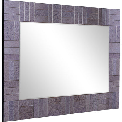 Miroir d'appoint encadré en verre gris de 35 po