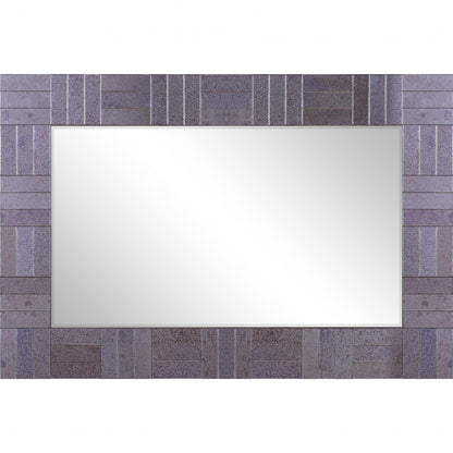 Miroir d'appoint encadré en verre gris de 35 po