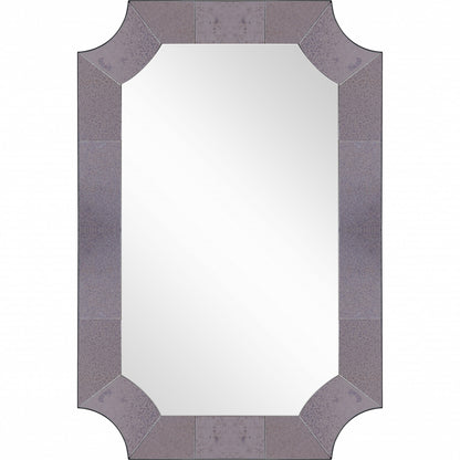 Miroir décoratif encadré en verre fantaisie gris de 35 po