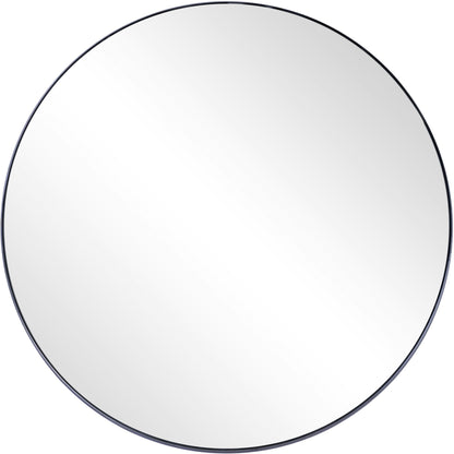 Miroir d'appoint rond en métal noir de 32 po