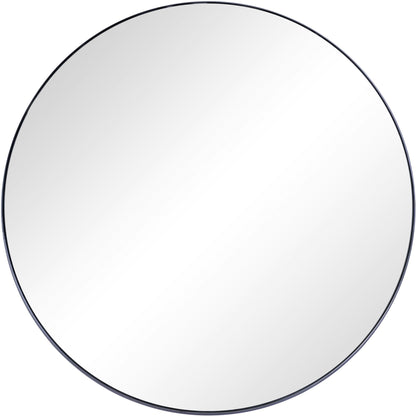 Miroir d'appoint rond en métal noir de 32 po