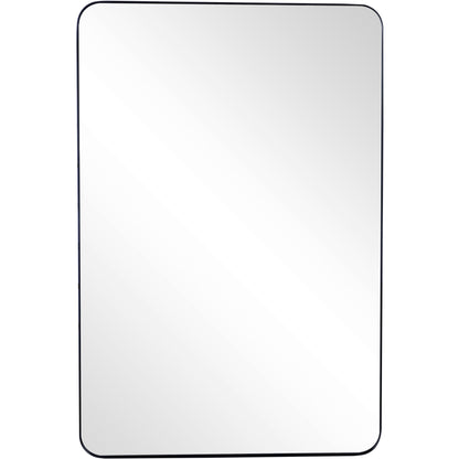 Miroir d'appoint avec cadre en métal noir de 42 po