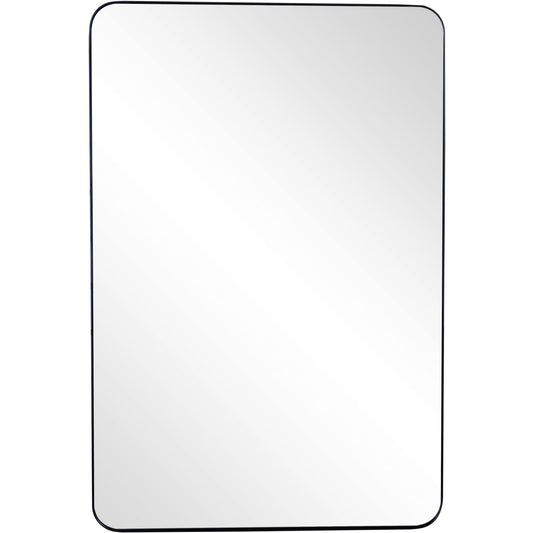 Miroir d'appoint avec cadre en métal noir de 42 po