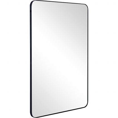 Miroir d'appoint avec cadre en métal noir de 42 po