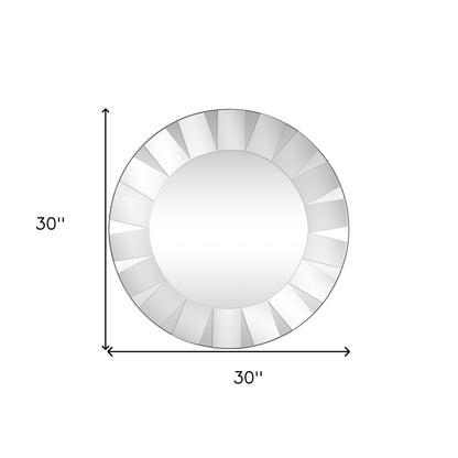 Miroir d'appoint rond en verre transparent de 30 po