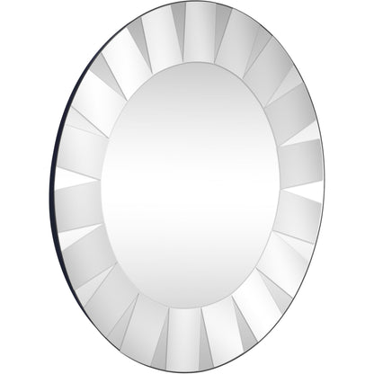 Miroir d'appoint rond en verre transparent de 30 po