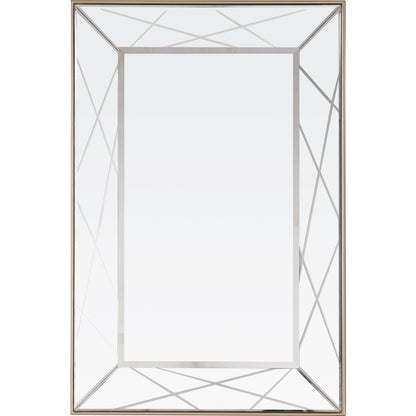 Miroir d'appoint avec cadre en métal champagne de 43 po