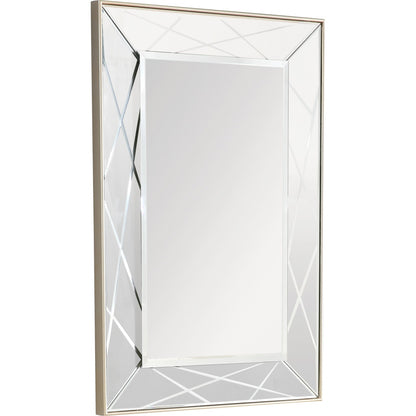 Miroir d'appoint avec cadre en métal champagne de 43 po