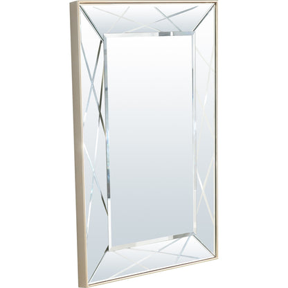 Miroir d'appoint avec cadre en métal champagne de 43 po