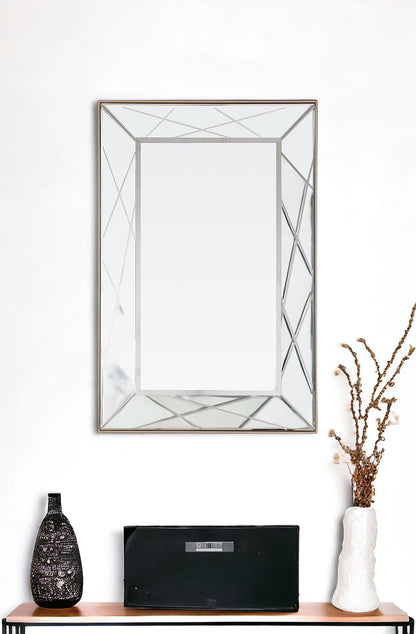 Miroir d'appoint avec cadre en métal champagne de 43 po