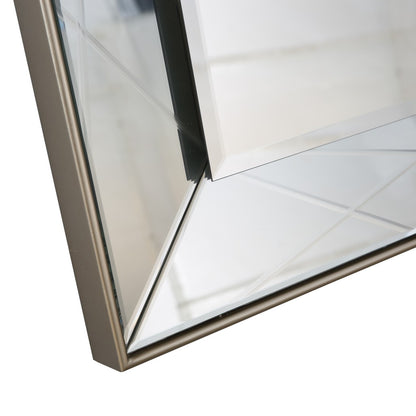 Miroir d'appoint avec cadre en métal champagne de 43 po