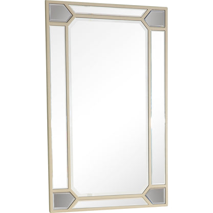 Miroir d'appoint avec cadre en métal argenté de 43 po