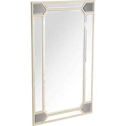 Miroir d'appoint avec cadre en métal argenté de 43 po