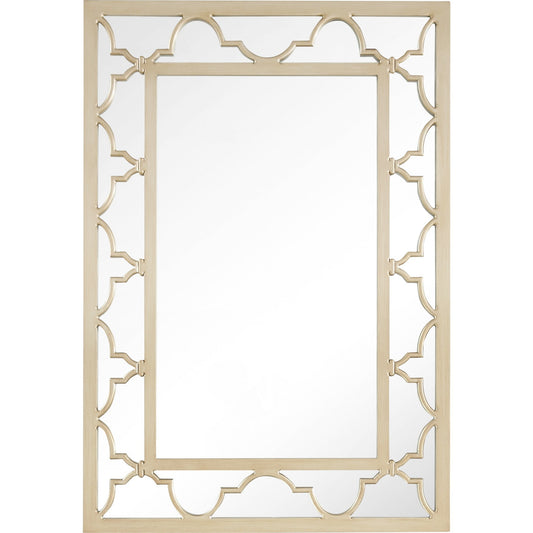 Miroir d'appoint avec cadre en métal champagne de 44 po