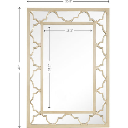 Miroir d'appoint avec cadre en métal champagne de 44 po