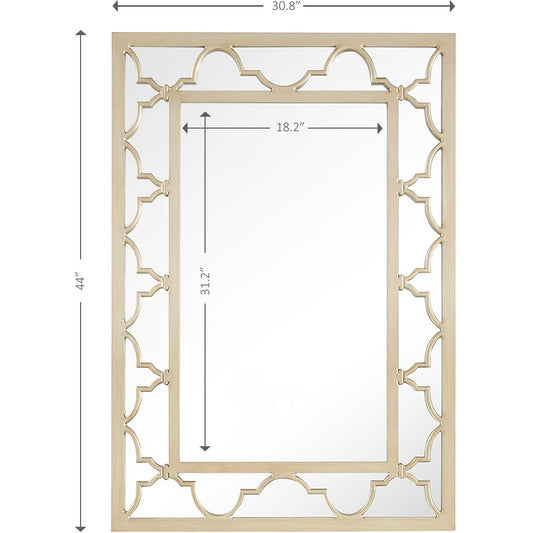 Miroir d'appoint avec cadre en métal champagne de 44 po