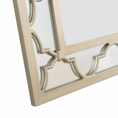 Miroir d'appoint avec cadre en métal champagne de 44 po