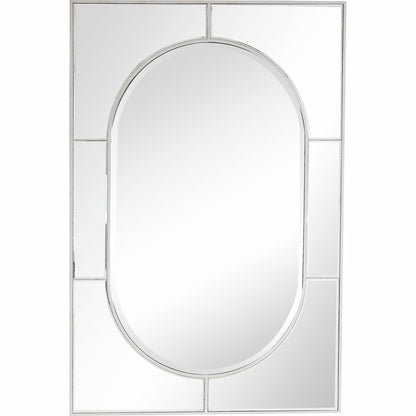 Miroir d'appoint avec cadre en métal argenté de 48 po