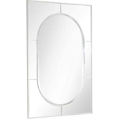 Miroir d'appoint avec cadre en métal argenté de 48 po