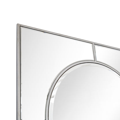 Miroir d'appoint avec cadre en métal argenté de 48 po