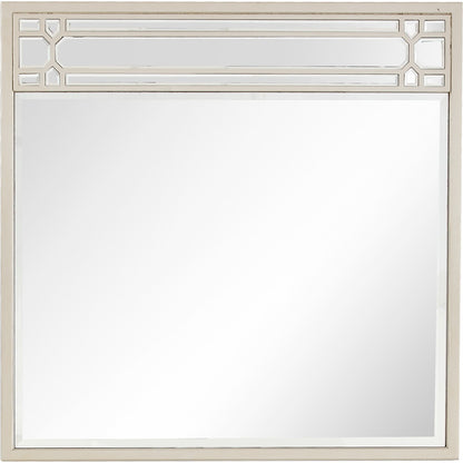 Miroir d'appoint carré en métal champagne de 36 po