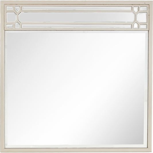 Miroir d'appoint carré en métal champagne de 36 po