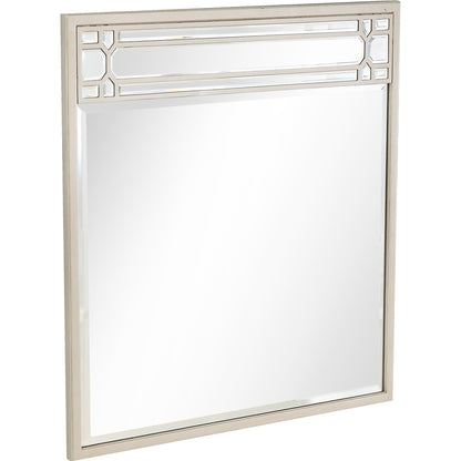 Miroir d'appoint carré en métal champagne de 36 po