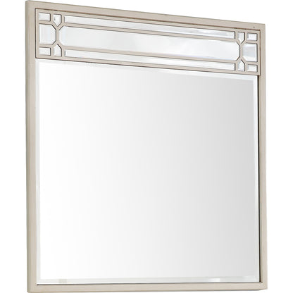 Miroir d'appoint carré en métal champagne de 36 po