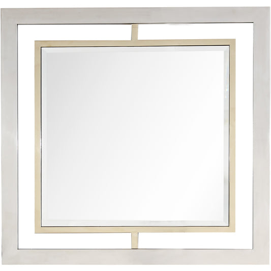 Miroir d'appoint encadré carré doré de 32 po