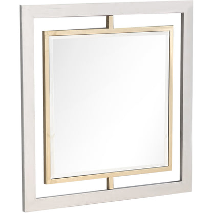 Miroir d'appoint encadré carré doré de 32 po