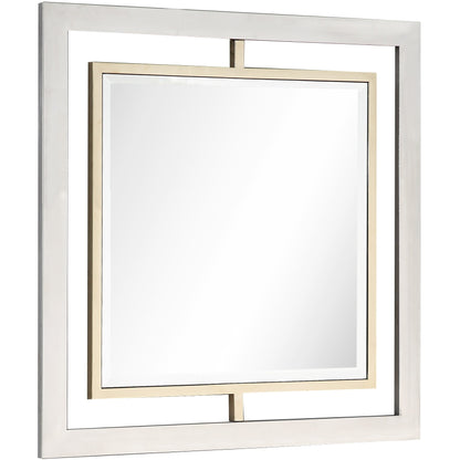 Miroir d'appoint encadré carré doré de 32 po