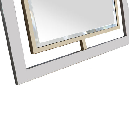 Miroir d'appoint encadré carré doré de 32 po