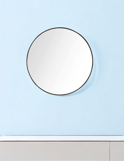 Miroir d'appoint rond encadré noir de 32 po