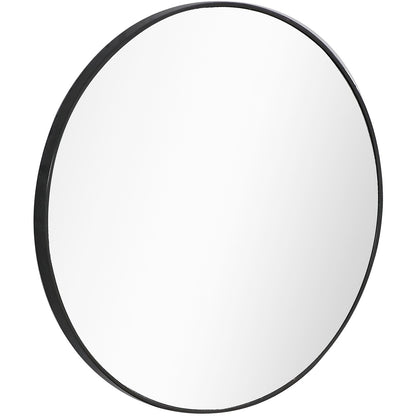 Miroir d'appoint rond encadré noir de 32 po