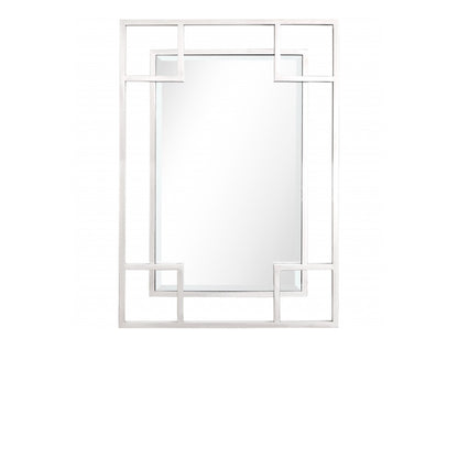 Miroir d'appoint avec cadre en métal argenté de 42 po