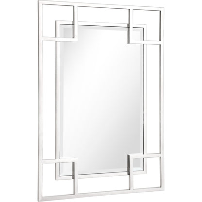 Miroir d'appoint avec cadre en métal argenté de 42 po