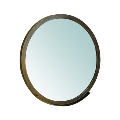 Miroir d'appoint rond encadré doré de 30 po