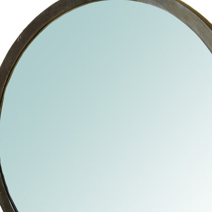 Miroir d'appoint rond encadré doré de 30 po