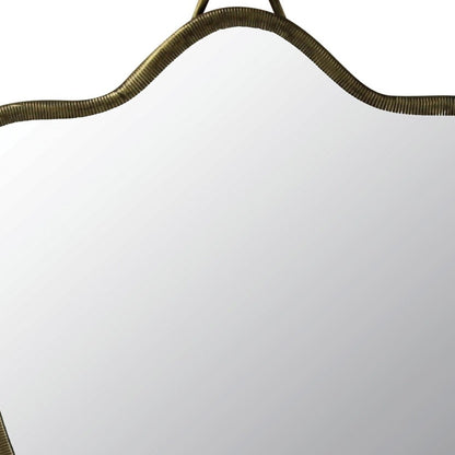 Miroir décoratif fantaisie encadré doré de 9 po