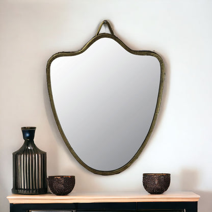 Miroir décoratif fantaisie encadré doré de 9 po