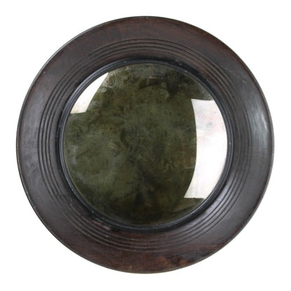 Miroir convexe en bois marron foncé