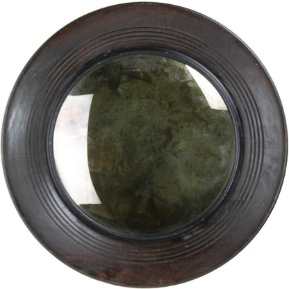 Miroir convexe en bois marron foncé