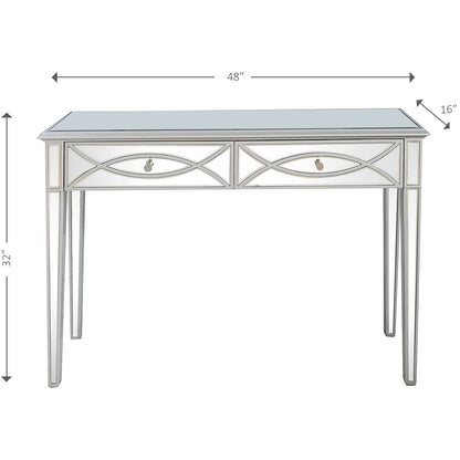 Console en verre miroir argenté