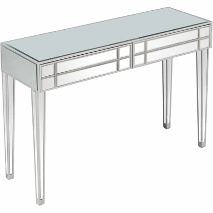 48" Silver Mirrored Glass Console Table